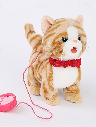  Ferngesteuerte Roboterkatze, elektronisches Plüschkatzenspielzeug, interaktives Spielzeug, Spaziergänge, singendes Stofftier, Geschenk für Mädchen und Jungen im Alter von 3–6 Jahren
