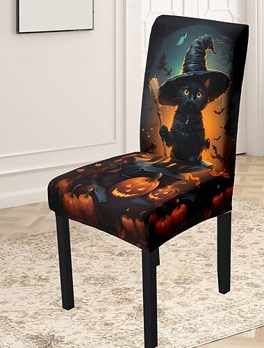  Halloween schedelpatroon eetkamerstoelhoes festivaltafeldecoratie aankleedaccessoires voor decoratie