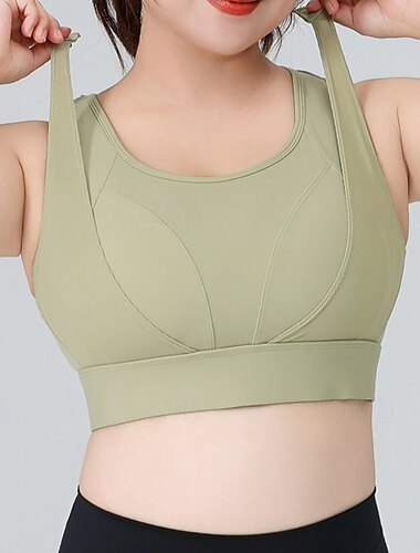  Damen Yoga-BH Panzer Pilates-BH Unterwäsche Hohe Wirkung Hohe Stützen Atmungsaktiv Bürgellos Gefüttert Einfarbig Sport Sportkleidung Schwarz Blau Fitnessstudio Pilates Laufen