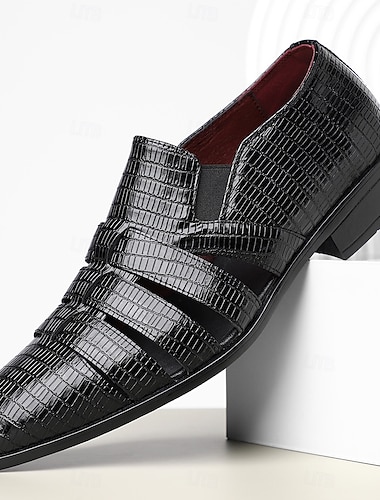  Herren-Slipper aus braunem Kunstleder mit Krokoprägung – modische Halbschuhe für Freizeit-, Business- und halbformelle Anlässe