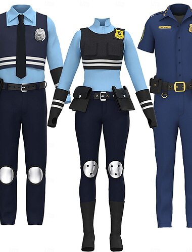  Zootopie Policier / Policière Lapine Judy Hopps Tenues Costume Combinaisons Film d'aventure Cosplay Cosplay de Film for Unisexe Enfants Adulte Halloween Carnaval Journée mondiale du livre Performance