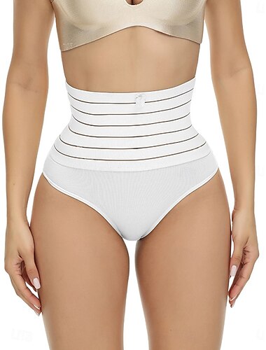  Damen Shapewear Formwäsche Kurz Hohe Taille Einfach Elastischer Bund Weich Bequem Dehnbar Yoga Hautfarbe Schwarz Weiß Sommer Frühling Schmale Passform
