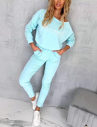  Damen Trainingsanzug Jogginganzug Athleisure Herbst Langarm Thermowarm Winddicht Weich Fitnessstudio Training Sport Sportbekleidung Sportkleidung Gelb Rosa Himmelblau