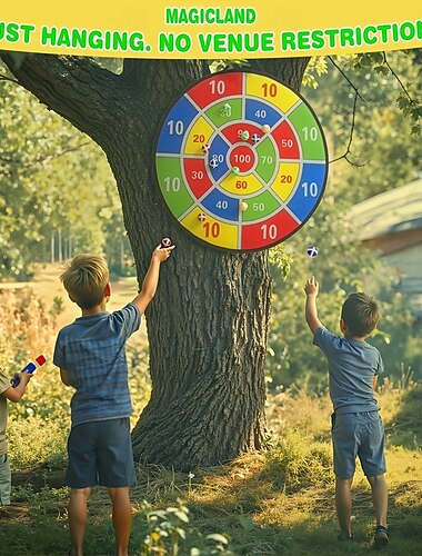  29個の大型ダーツボードセット - 折りたたみ可能なカラフルな粘着ダーツ12本が含まれています &ポータブルなので、屋内/屋外での家族の絆を深めるのに最適です。 &手と目の協調性を高める。若者への理想的な贈り物。