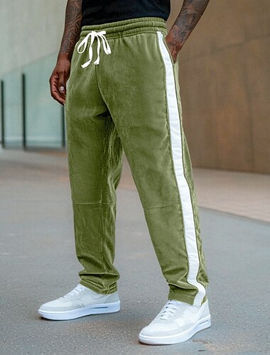  Herren Jogginghose Cordhose Hose Kordelzug Elastischer Bund Einfach Komfort Atmungsaktiv Volle Länge Lässig Täglich Ferien Urlaub Sport Schwarz Blau Mikroelastisch