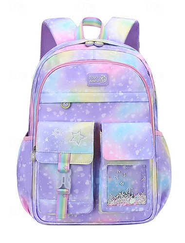  Dětský nepromokavý batoh Rainbow Galaxy – velkoobjemový školní batoh s několika kapsami pro dívky, lehký školní batoh pro základní a střední školu
