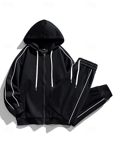  Men's Zip Up Hoodie Tracksuit Athleisure Fall Long Sleeve Sun Protection Windproof Lightweight Hiking Workout Athletic Sportswear Activewear Solid Colored Black White Grey