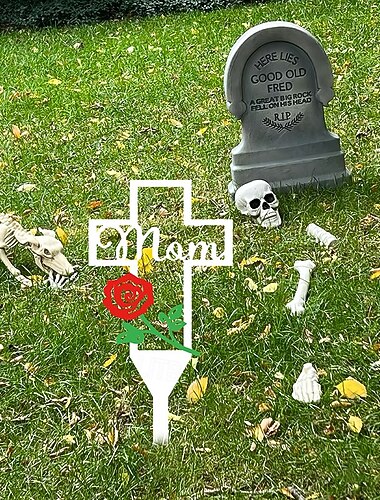  Grave Decorations for Cemetery,Metal Cross Garden Stake Graves Cemetery Decorations,Cemetery Memorial Cross Stake for Dad/Mom,Memorial Signs Marker for Grave