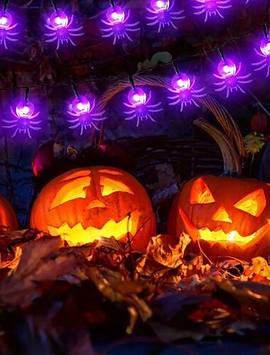  Halloween spinnen lichtsnoer 12m 100leds op zonne-energie Halloween decoratieverlichting buiten tuinverlichting waterdichte veranda tuin balkon hek decoraties
