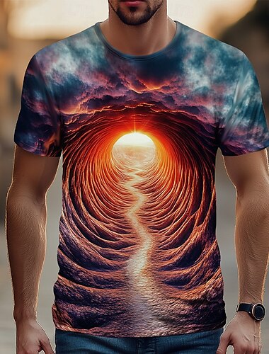  Per uomo Illusione ottica Astratto 3D Maglietta Manica Corta maglietta Stampa 3D Girocollo Camicia Esagerato Designer Feste Streetwear Casuale Bianco Giallo Rosso Estate Primavera Tutte le stagioni