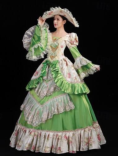  18th Century Women's Rococo Ball Gown Princess Maria Antonietta Rococo Victorian Renaissance Vacation Dress