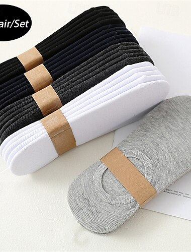  Homens 10 pares Pacotes múltiplos Meias Meias de Corrida Meias casuais Preto Branco Cor Tecido Férias Desportos e Ar livre Diário Básico Média Primavera Outono Moda Casual