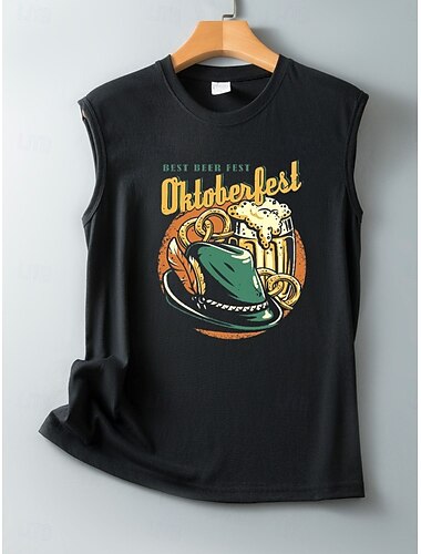  Oktoberfest Women's Camisole Tank Top Letter Daily Stylish Casual Sleeveless Strap Regular Tops Daily Print Black White Wine Navy Blue Summer Spring