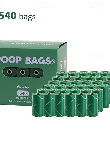  nieuwe milieuvriendelijke, recyclebare hondenpoepzak, draagbare opbergzak met handsfree clip, huisdierpoepzak, 36 rollen