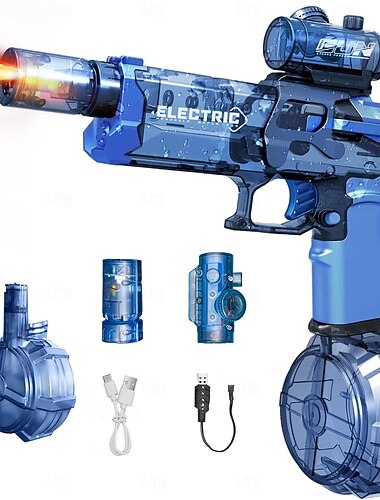  Ultimátní bitevní blaster s dlouhým doletem, motorizovaná vodní pistole s interaktivním osvětlením, ergonomickou rukojetí, odolná pro venkovní zábavu