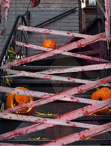  ハロウィーンの恐ろしい血の布、血のプリントが施された恐ろしい布、ハロウィーンの小道具、恐ろしいハロウィーンの装飾、血のガーゼ、ハロウィーンの恐ろしい布、血の布のストリップ