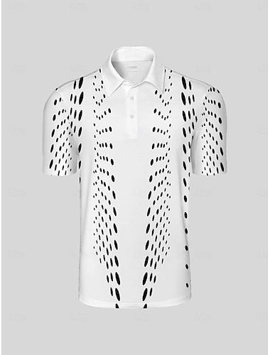  Homens Camisa polo de caminhada Branco Manga Curta Blusas Roupas de golfe, roupas, roupas, roupas