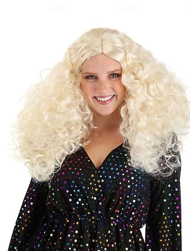  Retro-Disco-Diva-Perücke für Damen – 70er-Jahre-inspirierte Lockenperücke, Kunsthaar für Halloween, Cosplay &Partys mit Disco-Motto