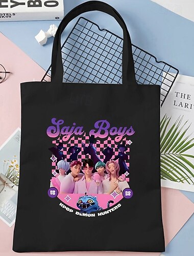  ציידי שדים של קיי-פופ סאג'ה בויז האנטריקס Tote Bag אליל וירטואלי תחפושות משחק של דמויות מסרטים for בגדי ריקוד גברים בגדי ריקוד נשים יוניסקס מבוגרים האלווין (ליל כל הקדושים) קרנבל קומיק קון אנימה אקספו