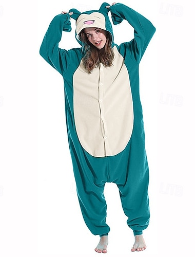  Per adulto Animali Pigiami e camicie da notte Costume intero Vestiti Carnevale Cartoni animati Snorlax Pigiama a pagliaccetto Pigiama Kigurumi Costume divertente Per Uomini e donne Natale Carnevale