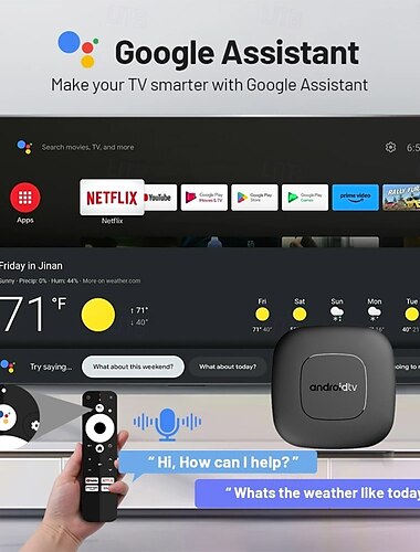  Smart TV Box, lettore multimediale in streaming, versione globale, Mortal T1, Bluetooth, Google Assistant, Android 13, Allwinner H313, 2.4G &Wi-Fi 5g 4k