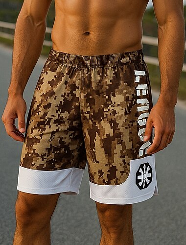  Herr Joggingshorts Basketshorts Sportkläder Ficka Hög midja Underdelar Fritids- Gym Träningspass Mjuk Lättkläder Andningsfunktion Gymträning Utomhus Löpning Lös passning Sportkläder Sportkläder