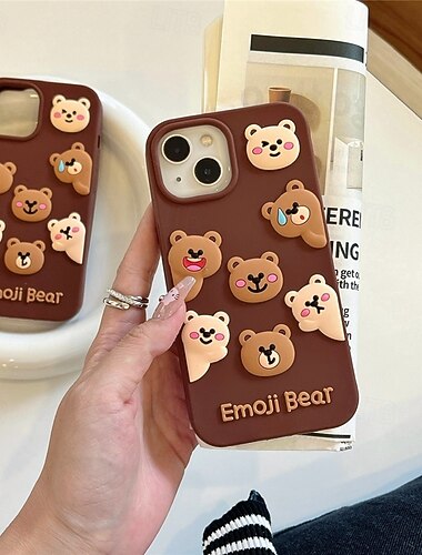  telefon Carcasă Pro iPhone 16 Pro Max Plus 15 14 Pro Max Plus 13 Pro Max Zadní kryt Nárazuvzdorné Komiks Medvěd Silikon