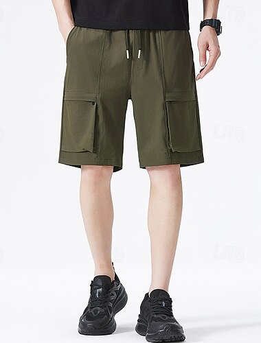  Ανδρικά Σορτς φορτίου Pantaloni Scurți de Drumeție Εξωτερική Κανονικό Ελαφρύ Παντελόνια Φούστες Τσέπη Ελαστική μέση Μαύρο Πράσινο Κατασκήνωση & Πεζοπορία Τρέξιμο Τ M L XL XXL