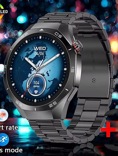  שעון חכם hw95 לגברים בגודל 1.53 אינץ' עם מסך AMOLED HD ספורט מעקב בריאות עמיד למים בלוטות' שיחות חכם