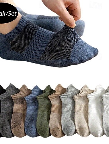  Homens 10 pares Pacotes múltiplos Meias Meias de Corrida Meias casuais Preto Branco Cor Tecido Férias Desportos e Ar livre Diário Básico Média Primavera Outono Moda Casual