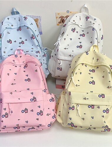  Mochila com estampa de doces fofa para meninas – mochila escolar leve em tons pastéis para o jardim de infância e o início das aulas