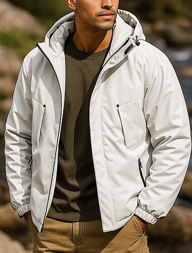  Męskie Kurtka Softshell Kurtka turystyczna Kurtka zimowa Zima Na wolnym powietrzu Keep Warm Wodoodporny Odporność na wiatr Lekki Top Czarny Fioletowy Khaki