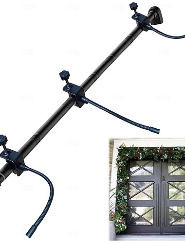  Girlanderhenger til inngangsdør, justerbar passer til dører fra 80–90 cm, kraftig jule- og halloween-dekorasjonsholder for kranser og lys &mer, ingen skruer, boring, limfri