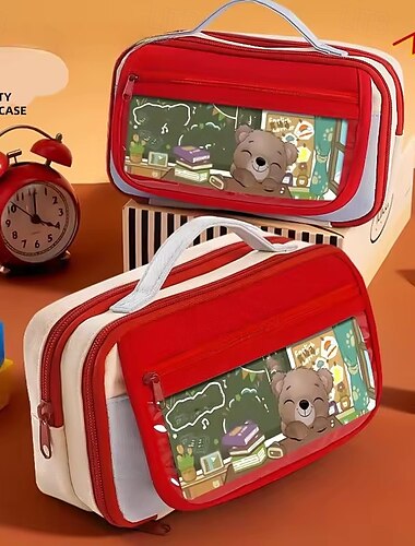  Penar la modă pentru copii, design creativ, culoare solidă, geantă de depozitare pentru papetărie, scrapbooking, rechizite școlare pentru copii