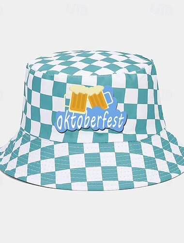  Oktoberfest Hattar Fiskarmössa Ölmugg Bavarian Tyska München Ängar Herr Dam Karnival Fest Traditionell stil tyg