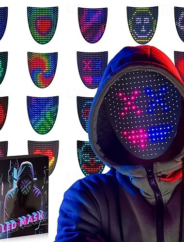  LED Μάσκα Με Αισθητήρα Κίνησης Στολές Χάλλοουιν Για Παιδιά Άνδρες Γυναίκες Στολή ΚοσPlay Γιορτή Χριστουγεννιάτικο Δώρο