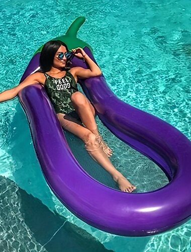  Flotteurs de piscine pour adultes, lit de natation gonflable en forme d'aubergine, 1 pièce, chaise longue flottante adaptée aux fêtes aquatiques amusantes en piscine - en ester de plastique phénolique