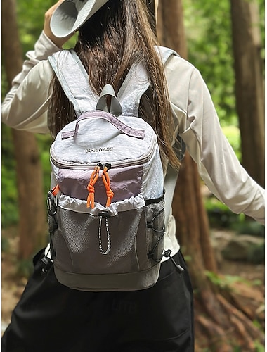  mochila leve para caminhadas feminina com bolsos de malha – pequena mochila impermeável para viagens ao ar livre, trekking e ciclismo