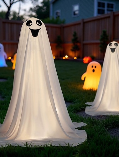  Halloweenské hororové dekorace s duchy, venkovní potřeby, halloweenská párty, vnitřní dekorace na verandu, dvůr, zahradu, trávník, cestu, hřbitov, DIY dekorace
