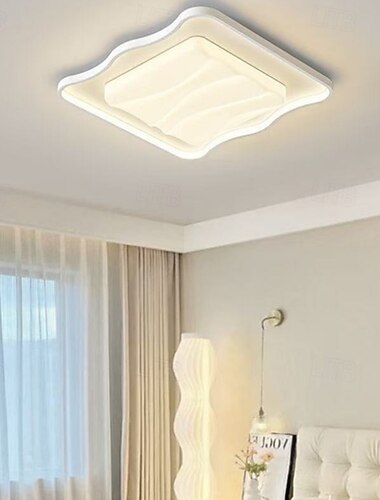  Moderne nordische dimmbare Deckenleuchte, rundes Design mit 50 cm Durchmesser, stufenloses Dimmen, integrierte 60-W-LED, Umgebungslicht