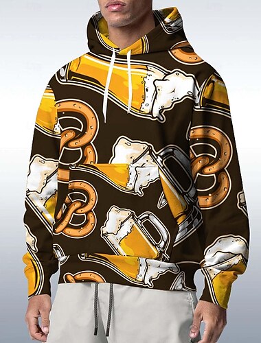  オクトーバーフェスト レーダーホーゼンプリント ディアンドルプリント パーカー Pullover バイエルン ミュンヘン ドイツ語 グラフィック柄 用途 カップル用 男性用 女性用 成人 カーニバル オクトーバーフェスト 3Dプリント パーティー カジュアル／普段着