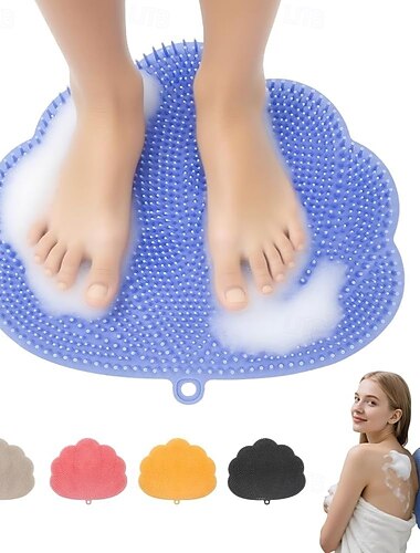  Silikonová podložka do sprchy s protiskluzovými přísavkami a exfoliačním kartáčem do koupele pro ženy i muže