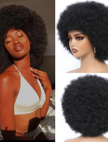  Afro Wigs for Black Women 70s Disco Wig for Women Natural Curly Bouncy Fluffy Afro Wigs for Daily and Costume Cosplay