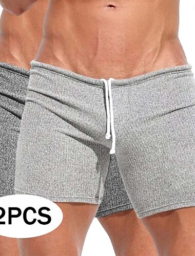  Per uomo Pantaloncini da tuta Shorts Bermuda Shorts da Spiaggia Elastico in vita Coulisse Semplice Comodità Sportivo Corto All'aperto Yoga Casuale Vacanza Stile Classico Bianco + kaki Bianco + grigio
