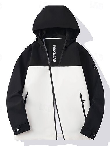  Homme Coupe-Vent Veste softshell Veste de randonnée Extérieur Imperméable Coupe-vent Tenues de randonnée Vêtements de randonnée Printemps Automne Top Camping / Randonnée / Spéléologie Course Patchwork