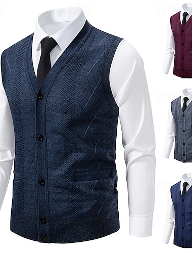  Homme Pull Robe pull Gilet Cardigan Pull zippé Pull Tricoté Côtelé Tricoter Hauts Réguliers Tricoté A côtes Uni Col roulé Mode Châles Formel Affaires Vêtement Tenue Automne Hiver Rouge Bordeaux Bleu