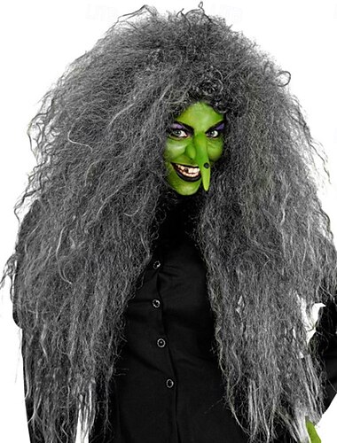  Grey Wild Witch Wig – Witch Hair for Halloween, Cosplay, Costume Parties, Role Play, and Fantasy Events