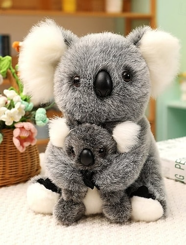  Coala de cura emocional sob demanda, brinquedo de pelúcia de coala realista, bicho de pelúcia macio, boneco fofinho de aniversário para crianças e bebês