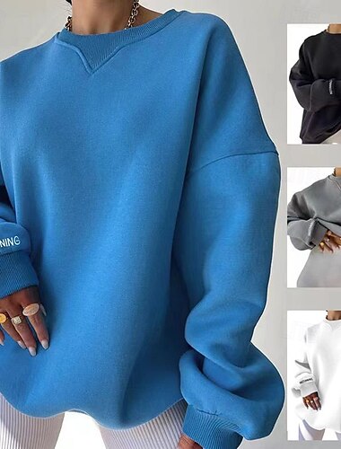  Női Pulóver pulóver Pulóverek Sima Utcai sikk Alkalmi Hosszú ujj Terített nyak Normál felsők Utca Szabadság Alkalmi Fekete Fehér Szürke Világoskék Ősz Tél