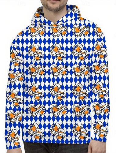  Oktoberfest Bière Bretzel Sweat à capuche Pull Bavarois Munich Allemand Graphique Pour Homme Adulte Carnaval Oktoberfest Impression 3D Soirée Décontracté Quotidien